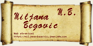 Miljana Begović vizit kartica